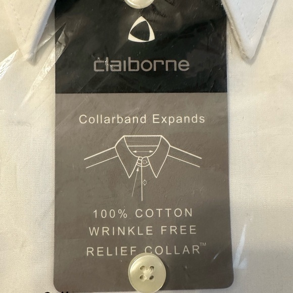 Men’s Claiborne white dress shirt XL NWT - Picture 2 of 4